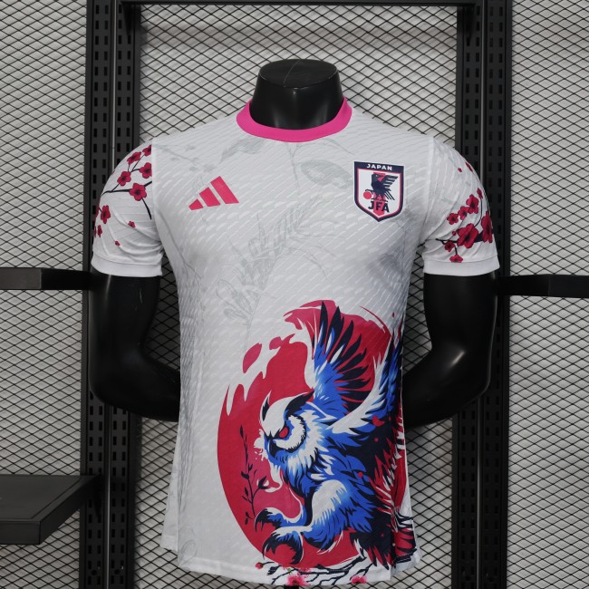 Player Version 2025 Japan White/Pink Special Edition Soccer Jersey Football Shirt