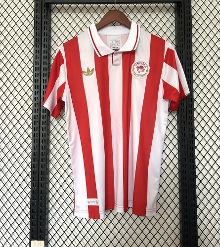 Fans Version 2025-2026 Olympiacos 100th Anniversary Soccer Jersey Olympic Football Shirt