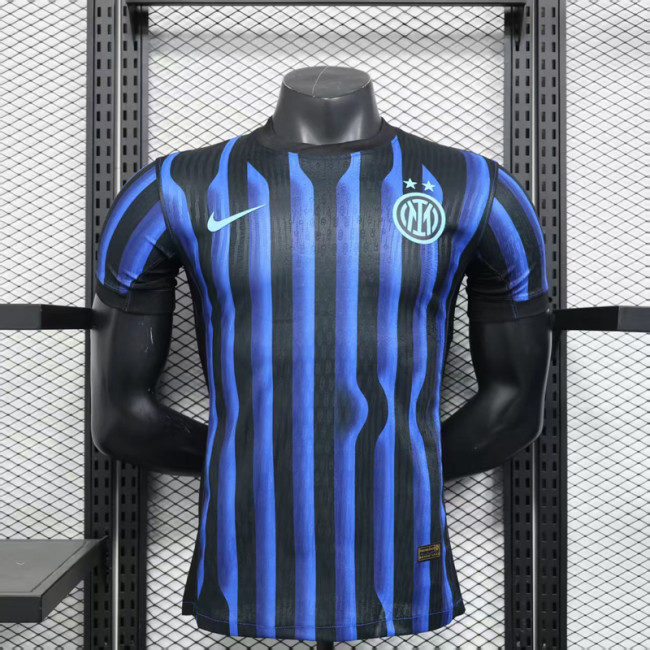 without Sponor Logo Player Version 2025-2026 Inter Milan Home Soccer Jersey Football Shirt
