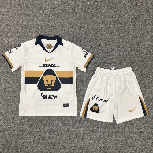 Youth Uniform Kids Kit 2025-2026 Pumas Home Soccer Jersey Shorts Child Football Set