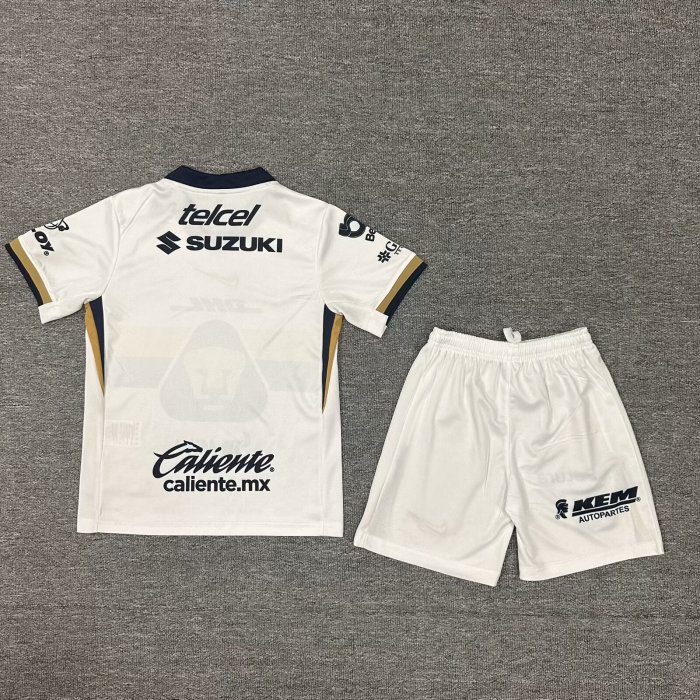 Youth Uniform Kids Kit 2025-2026 Pumas Home Soccer Jersey Shorts Child Football Set