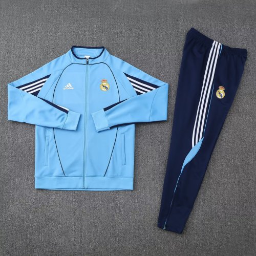 2025-2026 Real Madrid Blue Soccer Training Jacket and Pants