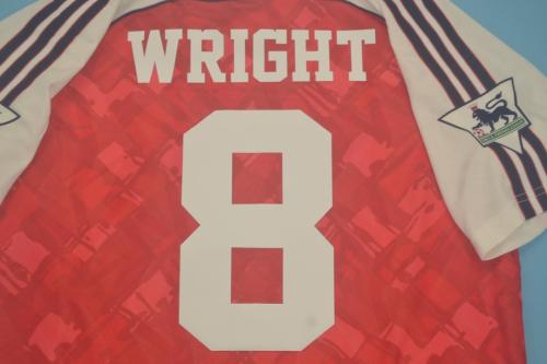 Retro Jersey 1990-1992 Arsenal WRIGHT 8 Home Soccer Jersey Vintage Football Shirt