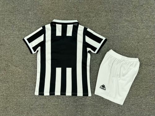 Retro Youth Uniform Kids Kit 1994-1995 Juventus Home Soccer Jersey Shorts Child Football Set