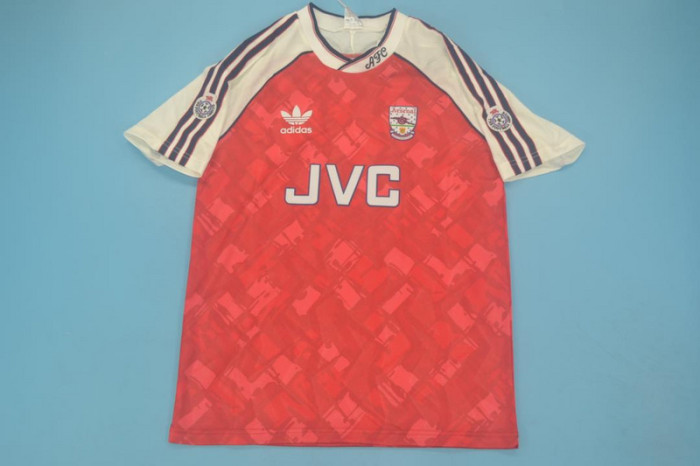 with Patch Retro Jersey 1990-1992 Arsenal Home Red Soccer Jersey Vintage Football Shirt