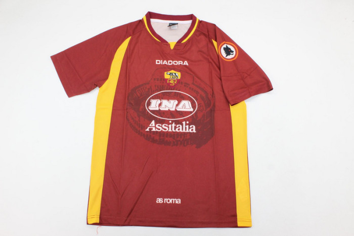 Retro Jersey 1997-1998 As Roma TOTTI 21 Home Soccer Jersey Vintage Football Shirt