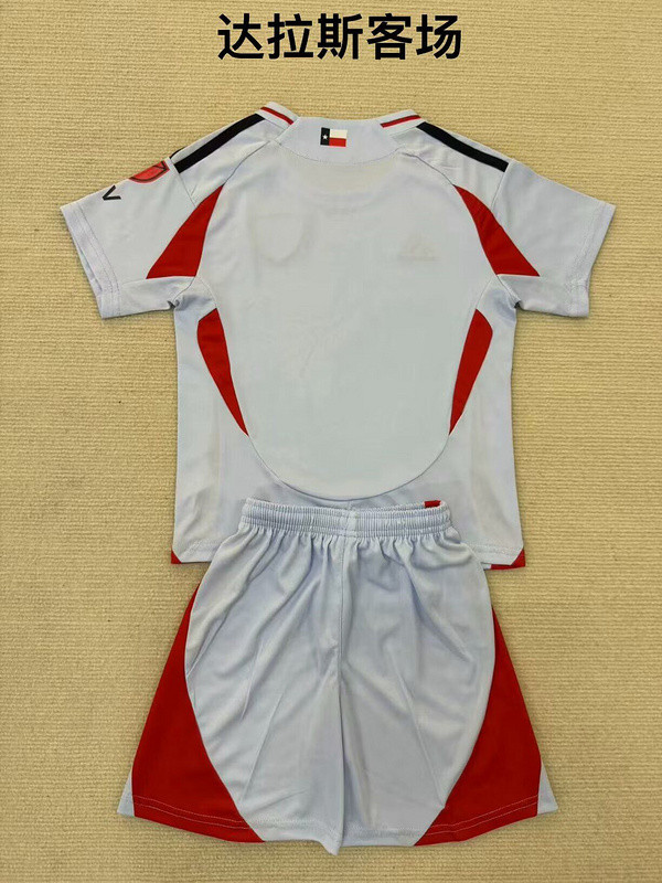 Youth Uniform Kids Kit 2025-2026 FC Dallas Away Grey Soccer Jersey Shorts Child Football Set