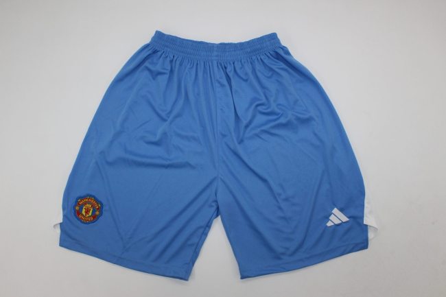 Fan Version 2025-2026 Manchester United Blue Goalkeeper Soccer Shorts Football Shorts