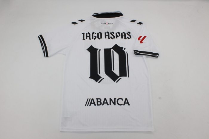 with LALIGA Patch Fans Version 2025-2026 Celta de Vigo 10 IAGO ASPAS 100th Anniversary White Soccer Jersey Football Shirt