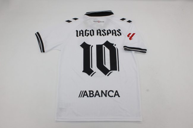 with LALIGA Patch Fans Version 2025-2026 Celta de Vigo 10 IAGO ASPAS 100th Anniversary White Soccer Jersey Football Shirt