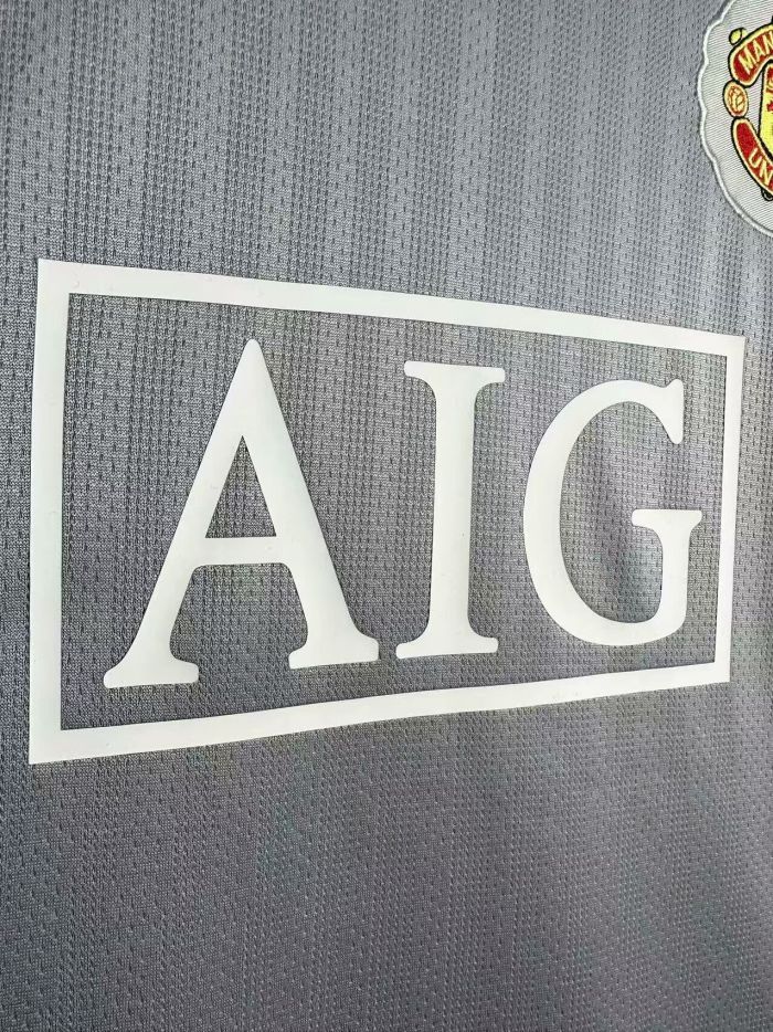 Retro Jersey 2007-2008 Manchester United Grey Goalkeeper Vintage Soccer Jersey