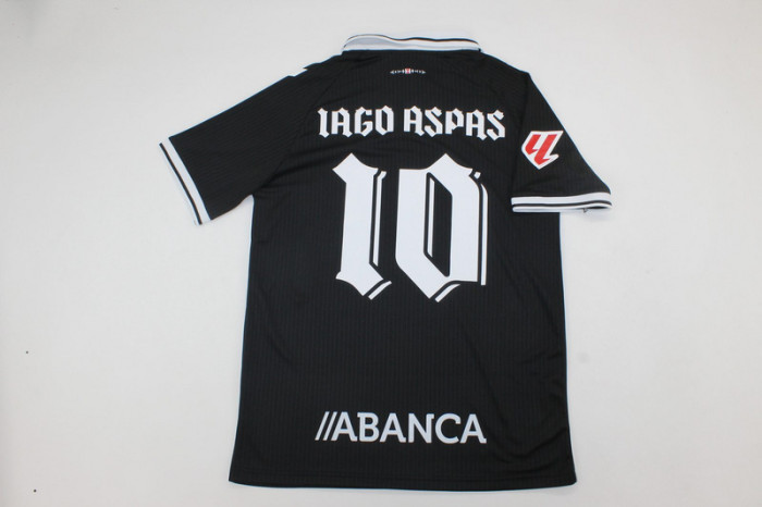 with LALIGA Patch Fans Version 2025-2026 Celta de Vigo 10 IAGO ASPAS 100th Anniversary Black Soccer Jersey Football Shirt