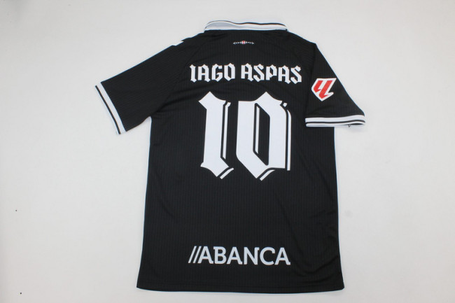 with LALIGA Patch Fans Version 2025-2026 Celta de Vigo 10 IAGO ASPAS 100th Anniversary Black Soccer Jersey Football Shirt