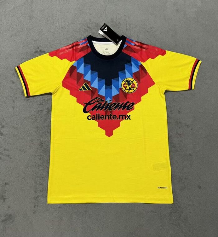 Fan Version 2025-2026 Club America Aguilas Yellow Souvenir Edition Soccer Jersey Football Shirt