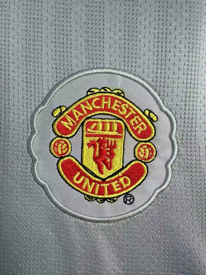 Retro Jersey 2007-2008 Manchester United Grey Goalkeeper Vintage Soccer Jersey