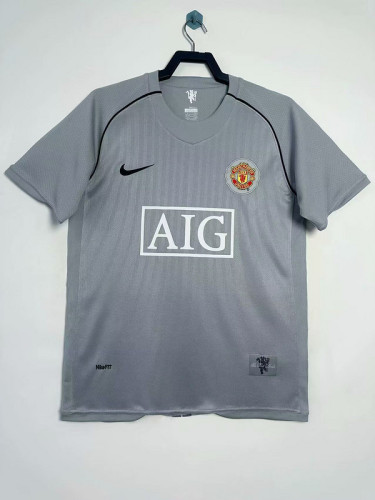 Retro Jersey 2007-2008 Manchester United Grey Goalkeeper Vintage Soccer Jersey