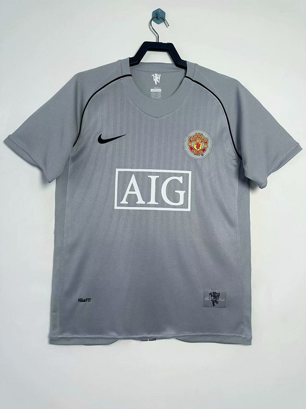 Retro Jersey 2007-2008 Manchester United Grey Goalkeeper Vintage Soccer Jersey