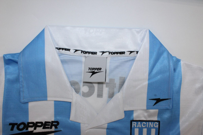 Retro Jersey 1997-1998 Argentina Racing Club 14 Home Soccer Jersey Vintage Football Shirt