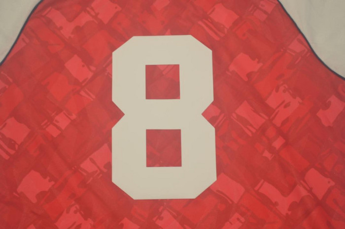 Retro Jersey 1990-1992 Arsenal 8 Home Red Soccer Jersey Vintage Football Shirt