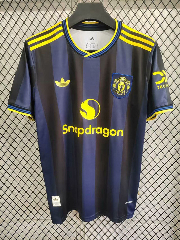Fan Version 2025-2026 Manchester United Dark Blue Soccer Training Jersey Football Top