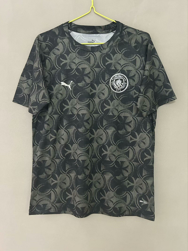Fan Version 2025-2026 Manchester City Black/Grey Soccer Training Jersey Man City Football Pre-match Shirt