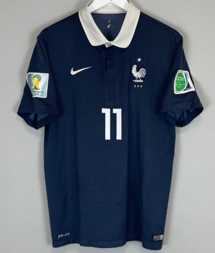 with World Cup Patch Retro Jersey 2014 France Home Soccer Jersey Vintage Football Shirt