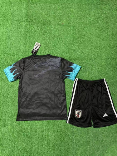Youth Uniform Kids Kit 2025 Japan Black/Blue COMIC Soccer Jersey Shorts Child Football Set