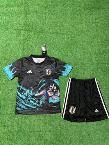 Youth Uniform Kids Kit 2025 Japan Black/Blue COMIC Soccer Jersey Shorts Child Football Set