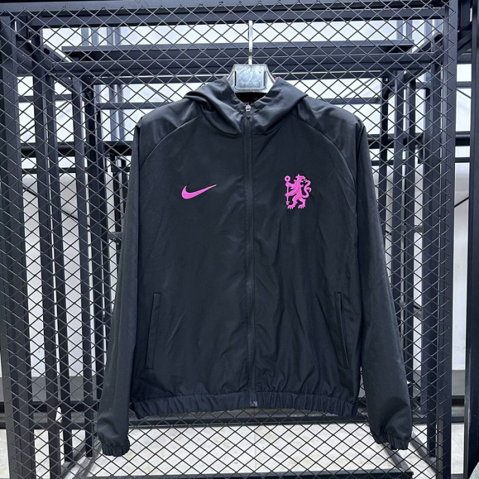 2025-2026 Chelsea Black Soccer Windbreaker Jacket Football Jacket