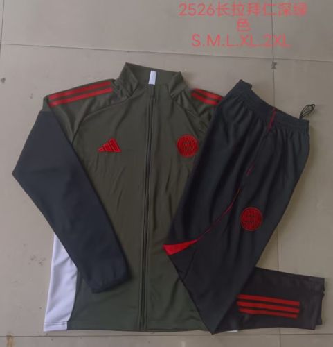 2025-2026 Bayern Munich Dark Green Soccer Training Jacket Football Jacket and Pants