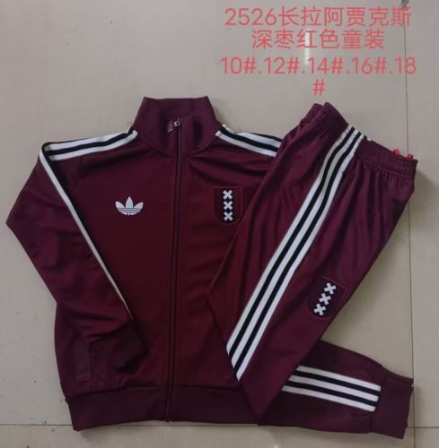 Youth 2025-2026 Ajax Dark Red Soccer Training Jacket Football Jacket and Pants
