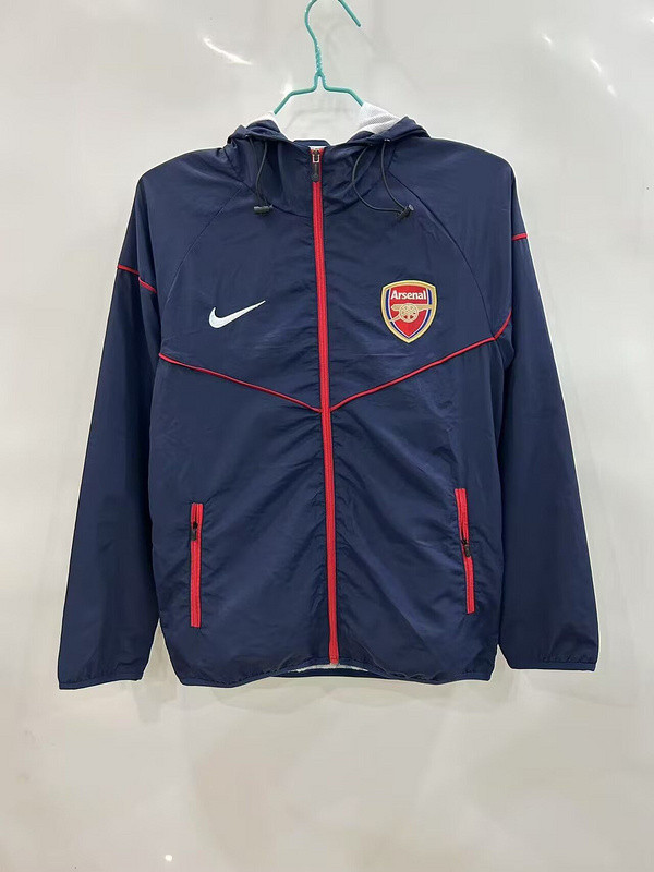 2025-2026 Arsenal Dark Blue/Red Soccer Windbreaker Jacket Football Jacket