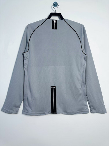 Long Sleeve Retro Jersey 2007-2008 Manchester United Grey Goalkeeper Vintage Soccer Jersey