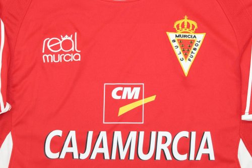 with Sponor Logo+Big LFP Patch Retro Jersey 2007-2008 Real Murcia Home Soccer Jersey Real Football Shirt