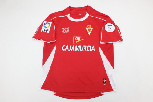 with Sponor Logo+Big LFP Patch Retro Jersey 2007-2008 Real Murcia Home Soccer Jersey Real Football Shirt