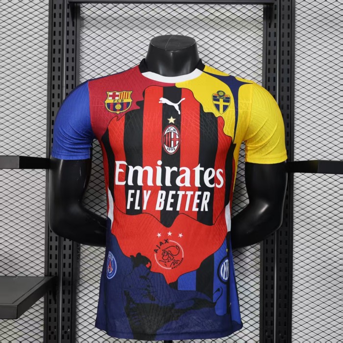 Player Version Ibrahimovic 11 Team Combine Version 2025-2026 Barcelona AC Milan PSG Inter Milan Sweden Ajax Soccer Jersey Football Shirt