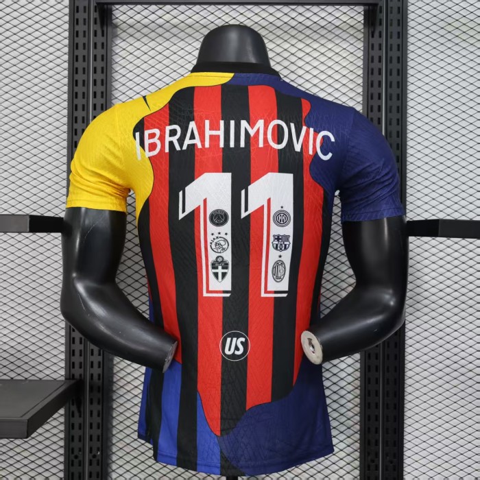 Player Version Ibrahimovic 11 Team Combine Version 2025-2026 Barcelona AC Milan PSG Inter Milan Sweden Ajax Soccer Jersey Football Shirt