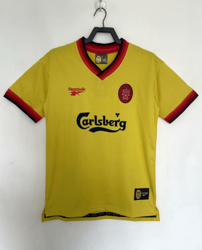 Retro Jersey 1997-1998 Liverpool Away Soccer Jersey Vintage Yellow Football Shirt
