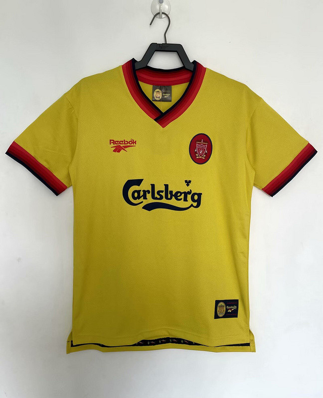 Retro Jersey 1997-1998 Liverpool Away Soccer Jersey Vintage Yellow Football Shirt