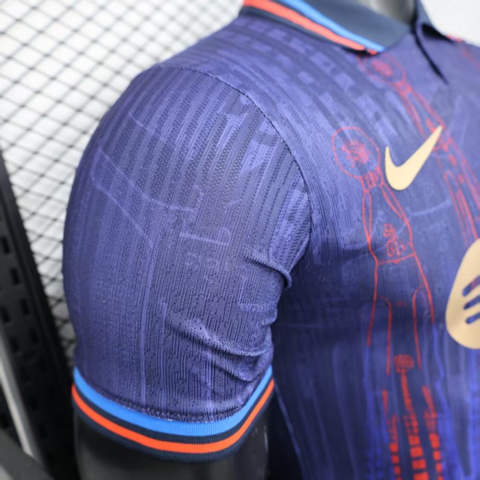 Barca Camisetas de Futbol Player Version 2025-2026 Barcelona Dark Blue Special Version Soccer Jersey