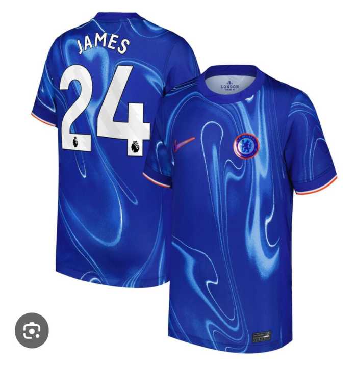 Fan Version 2024-2025 Chelsea JAMES 24 Home Soccer Jersey Football Shirt