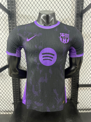 Barca Camisetas de Futbol Player Version 2025-2026 Barcelona Black/Purple Soccer Jersey
