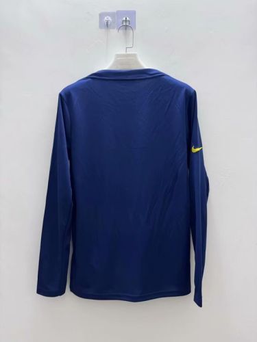 Long Sleeve 2025-2026 Atletico Madrid Dark Blue/Yellow Soccer Training Jersey Vintage Football Shirt