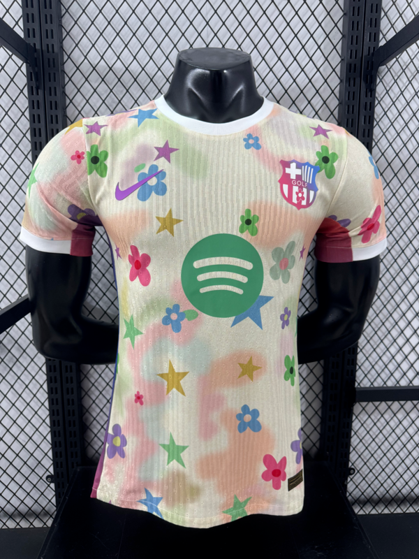 Barca Camisetas de Futbol Player Version 2025-2026 Barcelona Light Yellow/Pink Soccer Training Jersey