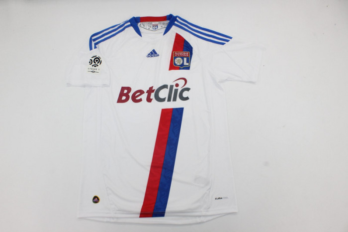 with Ligue 1 Patch Retro Jersey 2010-2011 Lyon LACAZETTE 38 Home Soccer Jersey Vintage Olympique Lyonnais Football Shirt