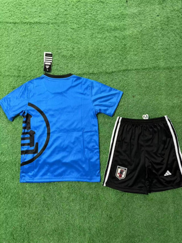 Youth Uniform Kids Kit 2025 Japan Blue COMIC Soccer Jersey Shorts Child Football Set