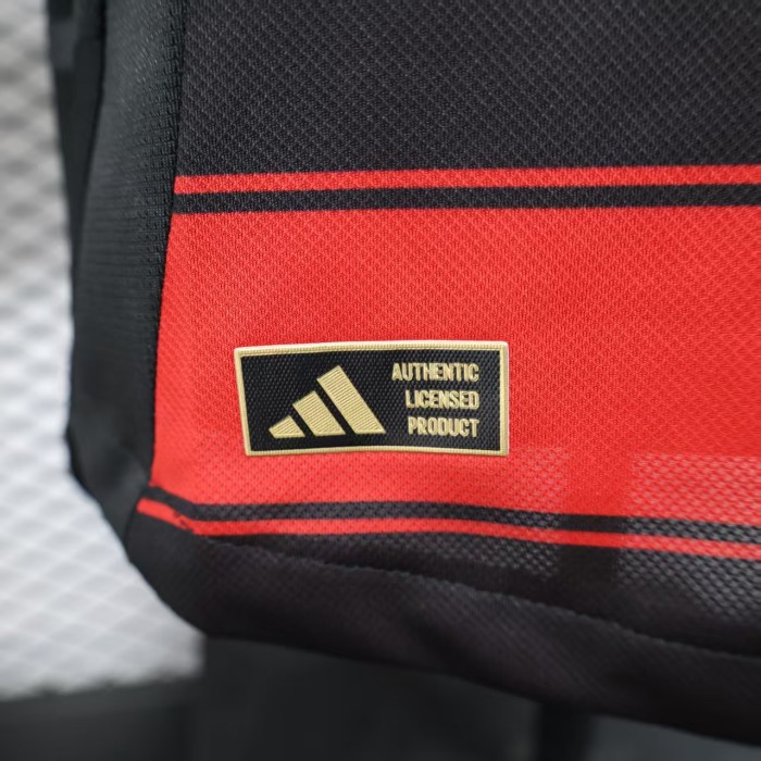without Sponor Logo Long Sleeve Player Version 2024-2025 Flamengo Home Soccer Jersey Football Shirt
