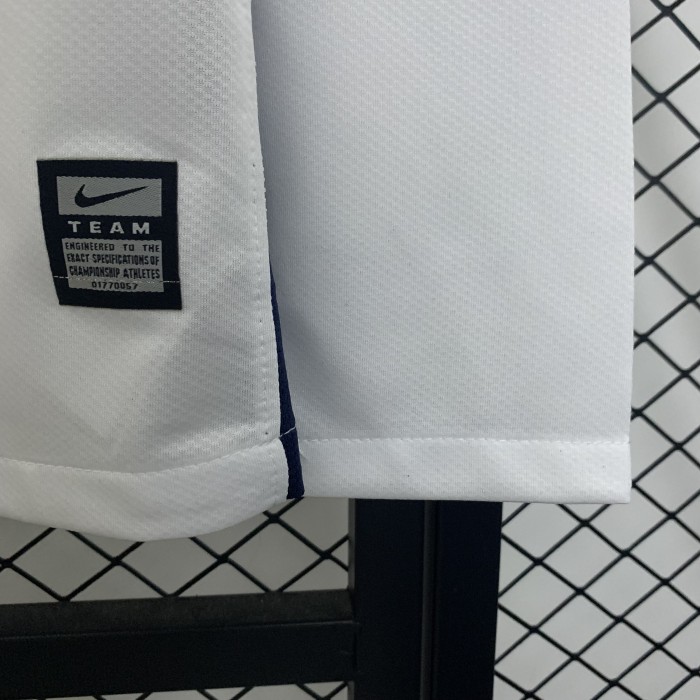 with Front Lettering Long Sleeve Retro Jersey 2008-2009 Manchester United UCL Final Away White Soccer Jersey