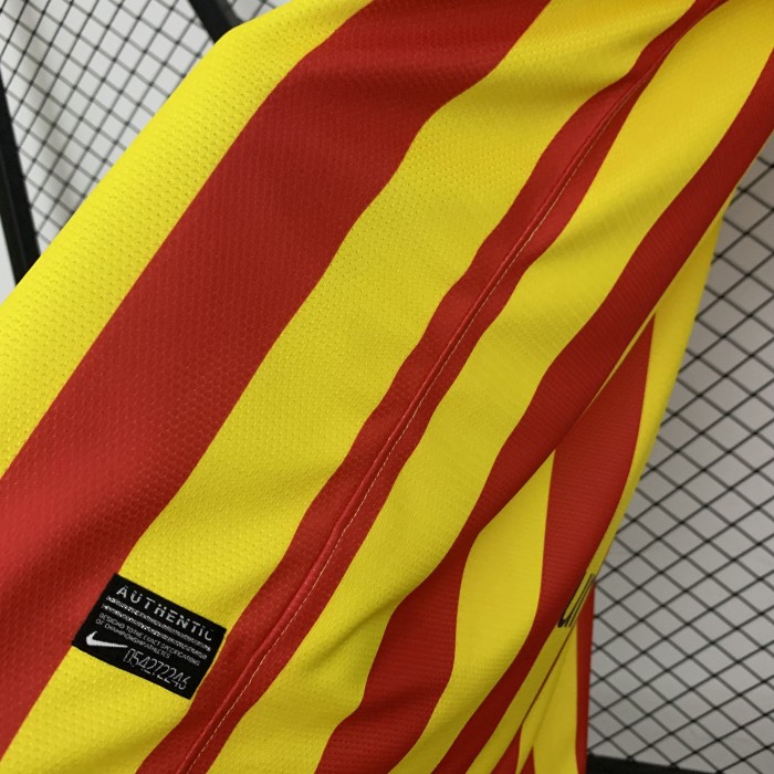 Retro Jersey 2013-2014 Barcelona Away Yellow Soccer Jersey Vintage Football Shirt