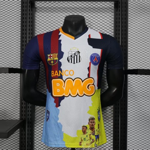 Player Version Neymar Jr Team Combine Version 2025-2026 Santos Barcelona Brazil PSG Soccer Jersey Football Shirt